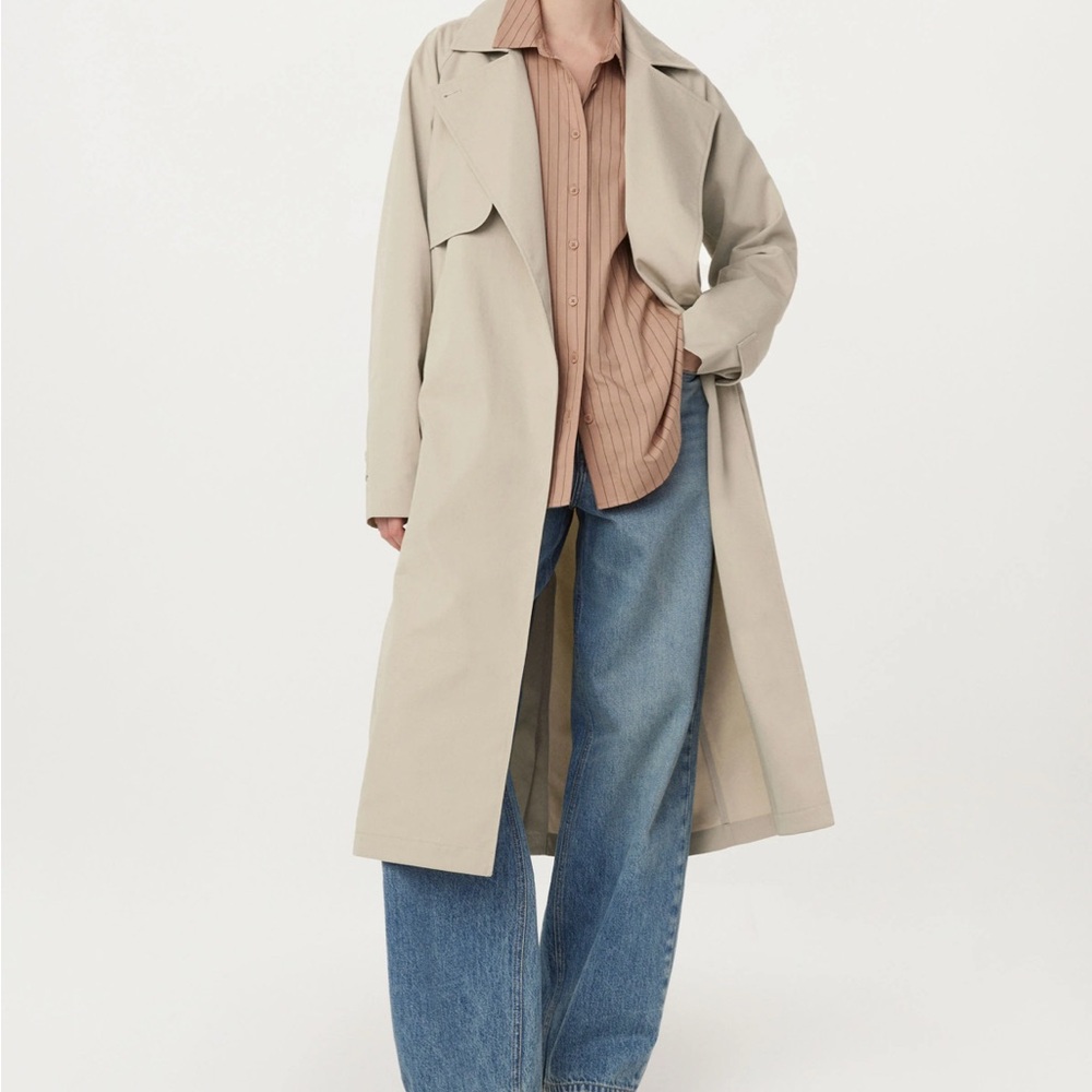 NWT Frank & Oak The Long Trench Coat in Light Beige